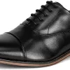 Men’s Black Leather Oxfords Dress Shoes