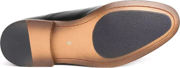 Men’s Black Leather Oxfords Dress Shoes