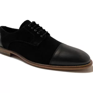 Men's Black Handmade Suede Leather Oxford Dress Shoes