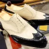 Handmade Two Tone Pure Leather Oxford Classic Shoes