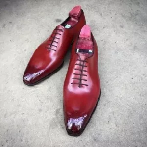 Men's Handmade burgundy oxfords, custom leather shoes for men