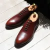 Men's Brown Leather Oxford Lace-up Shoes