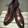 Men's Burgundy & black Shaded Oxford Lace-up Shoes