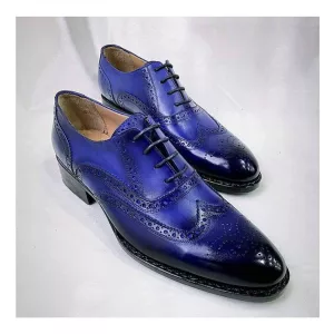 Bespoke Men's Premium Quality Oxford Wingtip Brogue Lace up shoes