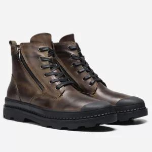 Handmade men's ankle boots, men's marching boots rubber sole