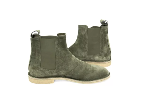 NEW Handmade Men Hunter green Suede Leather Boot Men Chelsea Boot