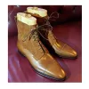 Hand made Suede Leather Men Dress Boot, Men Brown High Ankle Boot