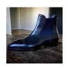 New Handmade Mens Black Leather Chelsea Boots, Men Dress ankle Boot