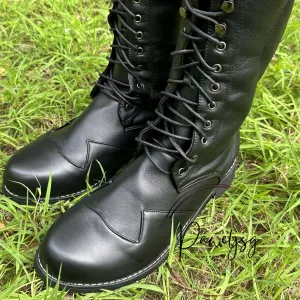 Hand made Viking Renaissance Boots, Men's lace up high ankle boots