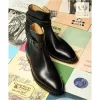 Handmade Black Leather Ankle Boots, Men's jodhpur Boots,