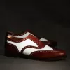 Men's Two-tone Brown and white Wintip oxford shoes