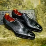 Handmade Men's Best Oxfords Black Leather Formal Shoes Custom Made Dress Shoes