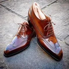 Men's Patina Shaded Wingtip Oxford Lace-up Shoes