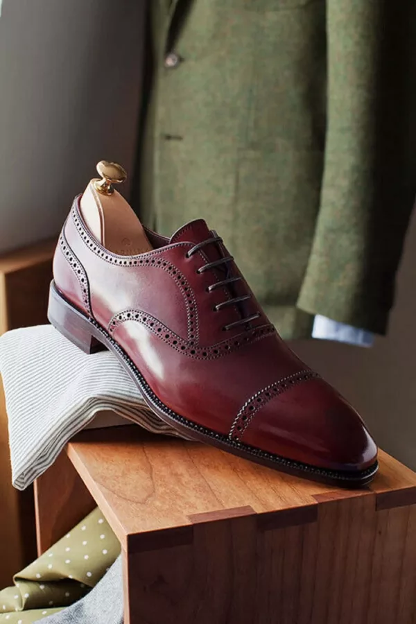 Men's handmade lace up dress shoes, high quality bespoke men shoes