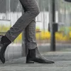 New Handmade Black Leather Chelsea style Boots, men Dress ankle Boot For Men's